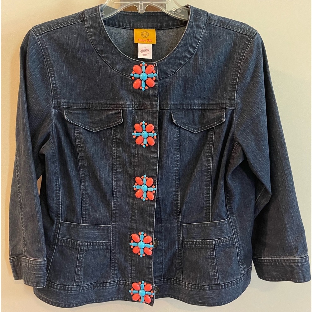 Ruby Rd. Denim 3/4 length sleeve shirt.